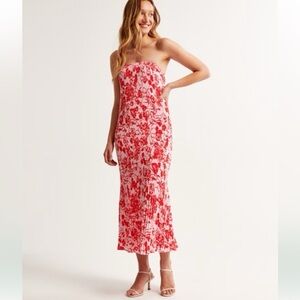 Abercrombie and Fitch Pink and Red Floral Dress sz L